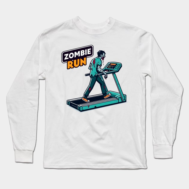 Zombie Run Long Sleeve T-Shirt by Rawlifegraphic